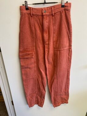 entro Rust-Orange Cargo Jumpsuit Pants